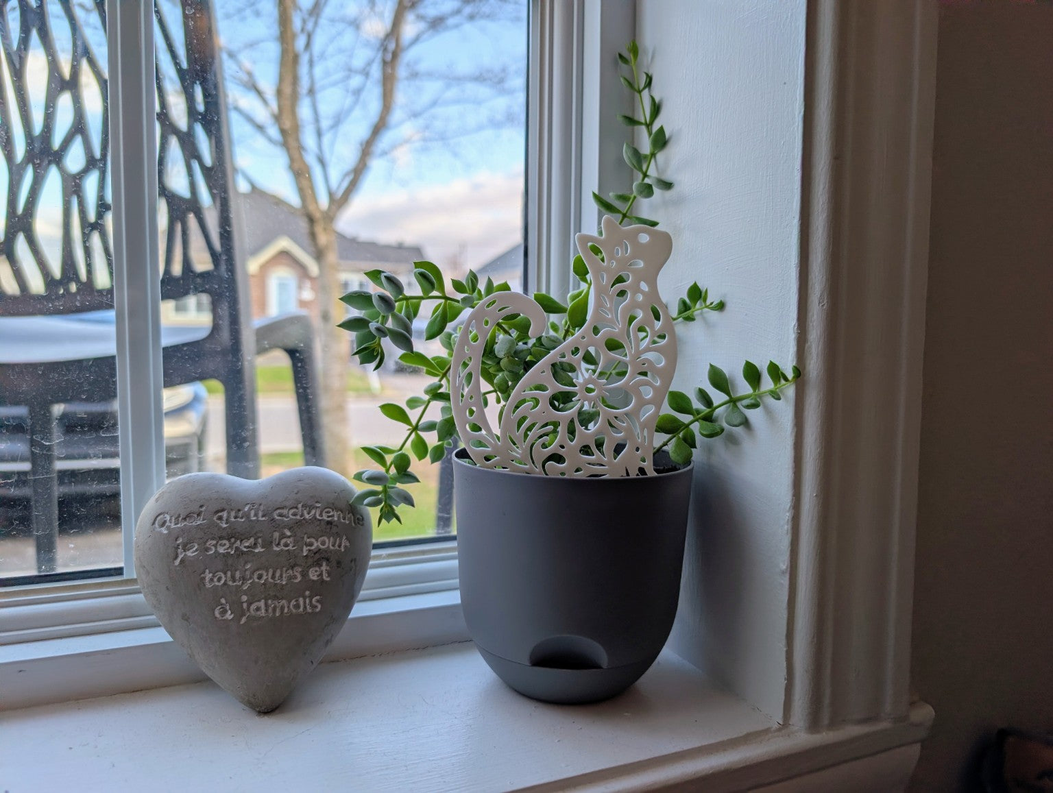 Ornement / décoration de chat pour pot de plante