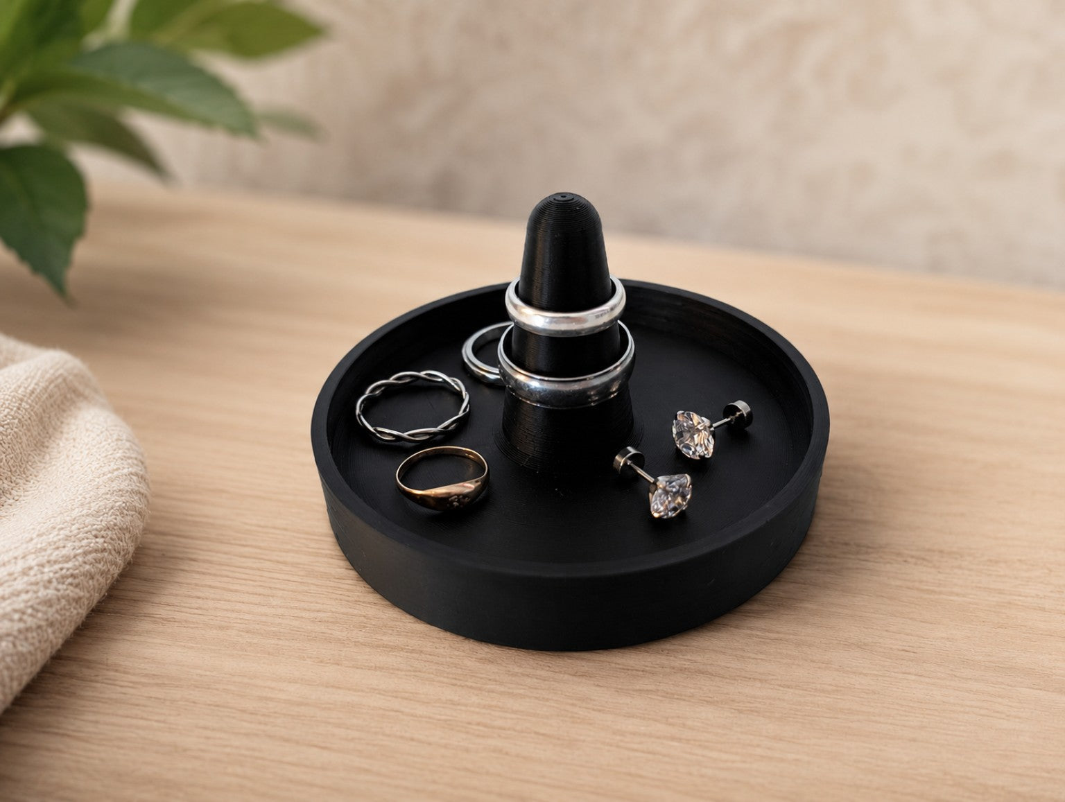 Plateau porte-bijoux avec présentoir à bagues