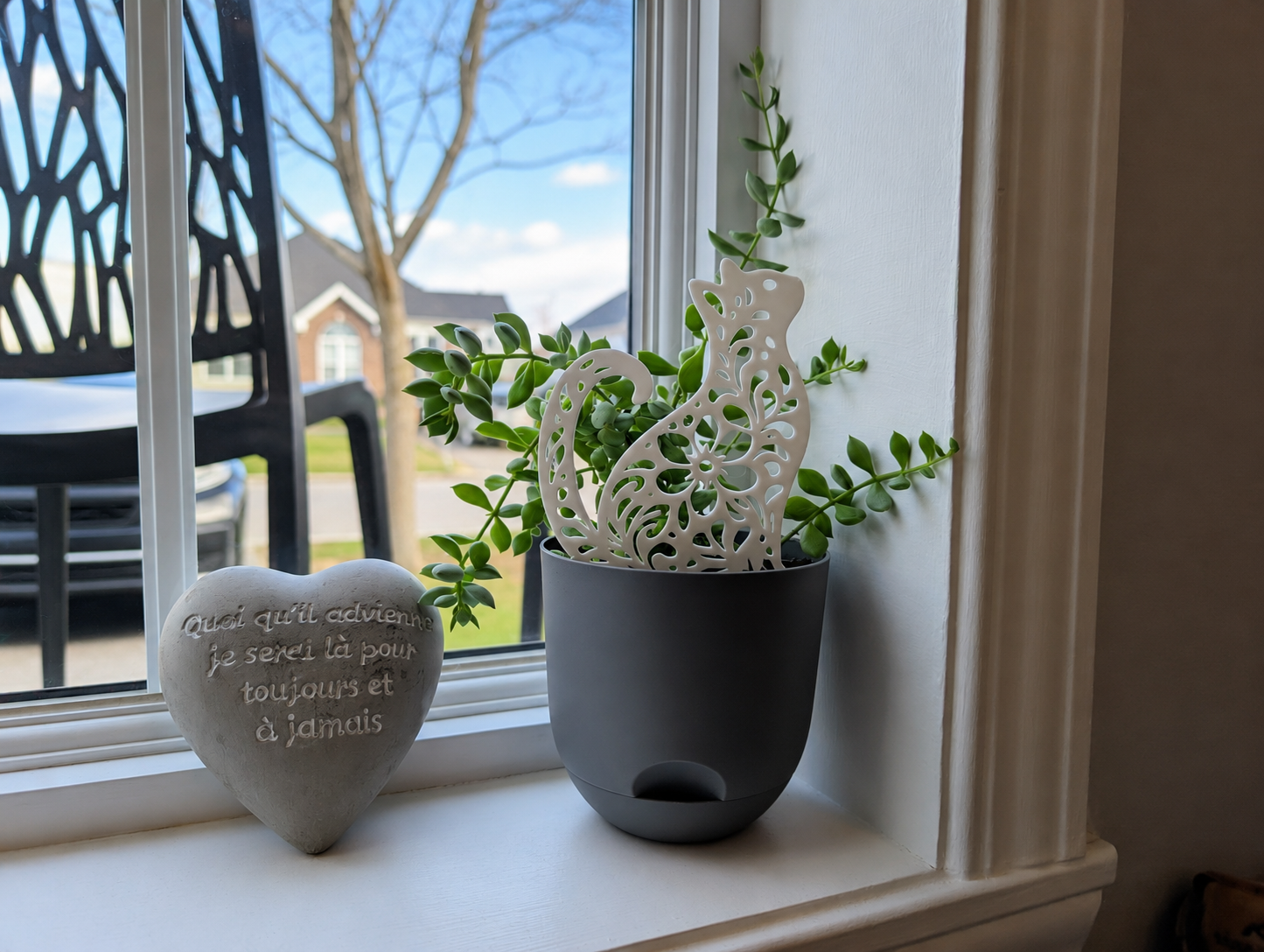 Ornement / décoration de chat pour pot de plante